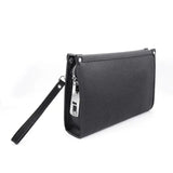 Men's Black Genuine Leather Business Clutch with Fingerprint Lock – Stylish & Secure Executive Accessory