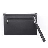 Men's Black Genuine Leather Business Clutch with Fingerprint Lock – Stylish & Secure Executive Accessory