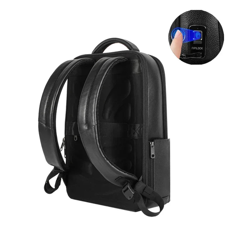 Men's Anti-Theft Large-Capacity Business Laptop Backpack with Fingerprint Lock - Secure & Stylish Travel Bag