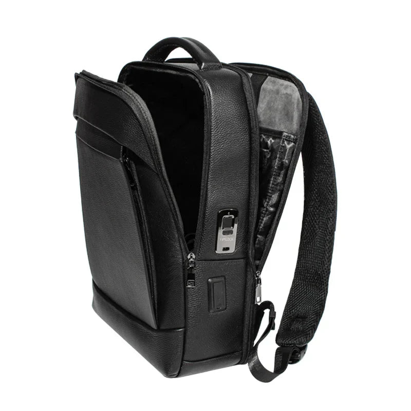 Men's Anti-Theft Large-Capacity Business Laptop Backpack with Fingerprint Lock - Secure & Stylish Travel Bag