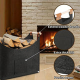 Firewood Carrier – Leather Handles, Felt Foldable Design & 55L Capacity
