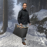 Firewood Carrier – Leather Handles, Felt Foldable Design & 55L Capacity