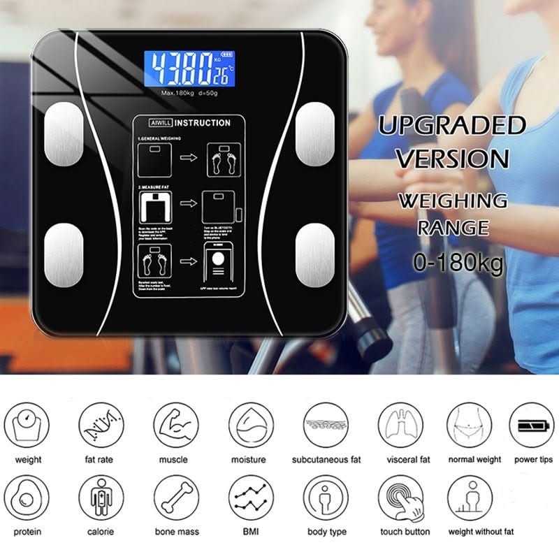 Smart Body Fat Scale – App Sync, 11 Metrics & 180kg Capacity