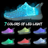 Orion Flashing LED Fiber Optic Sneakers for Kids & Adults - Light-Up Glow Shoes for Parties & Nighttime Fun
