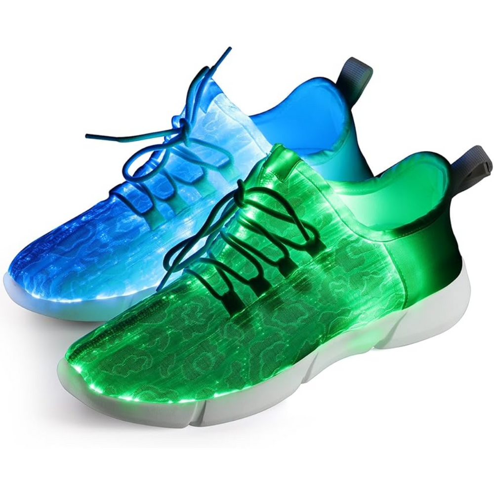 Orion Flashing LED Fiber Optic Sneakers for Kids & Adults - Light-Up Glow Shoes for Parties & Nighttime Fun
