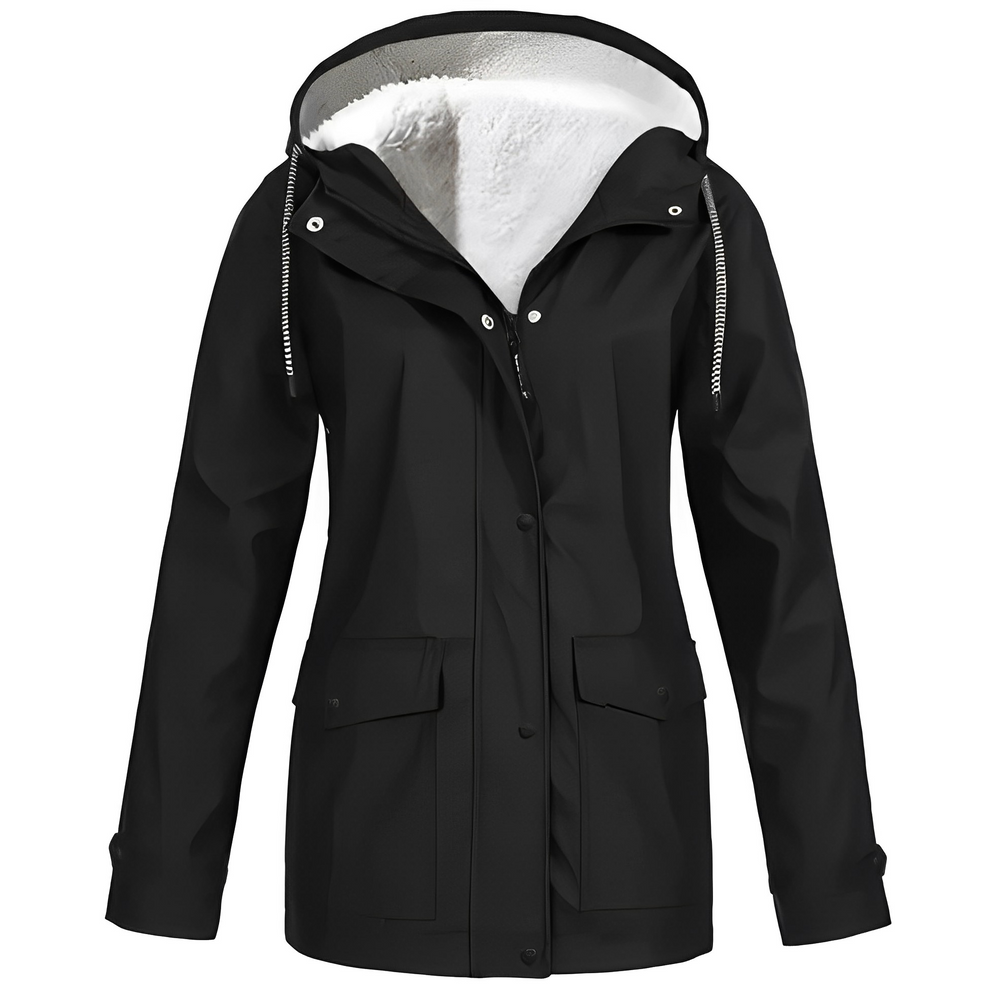Fleece Lined Women's Rain Jacket - WarmWarder