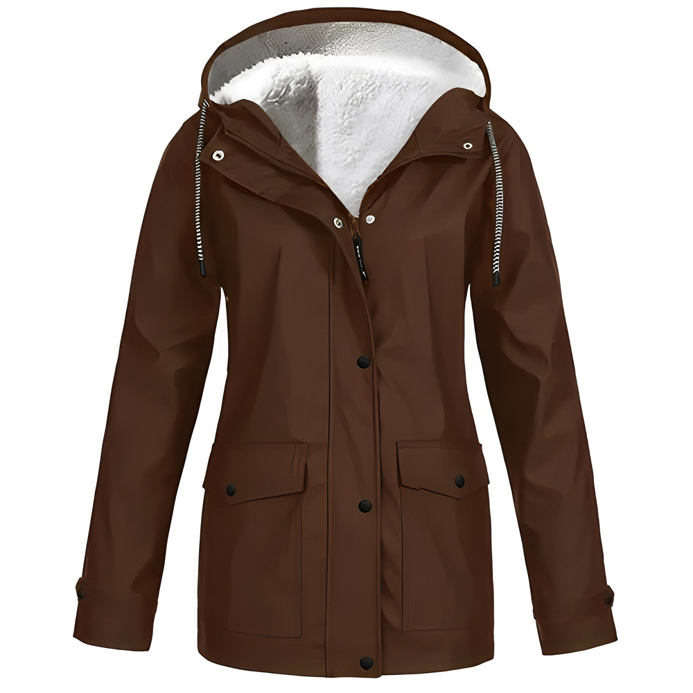 Fleece Lined Women's Rain Jacket - WarmWarder