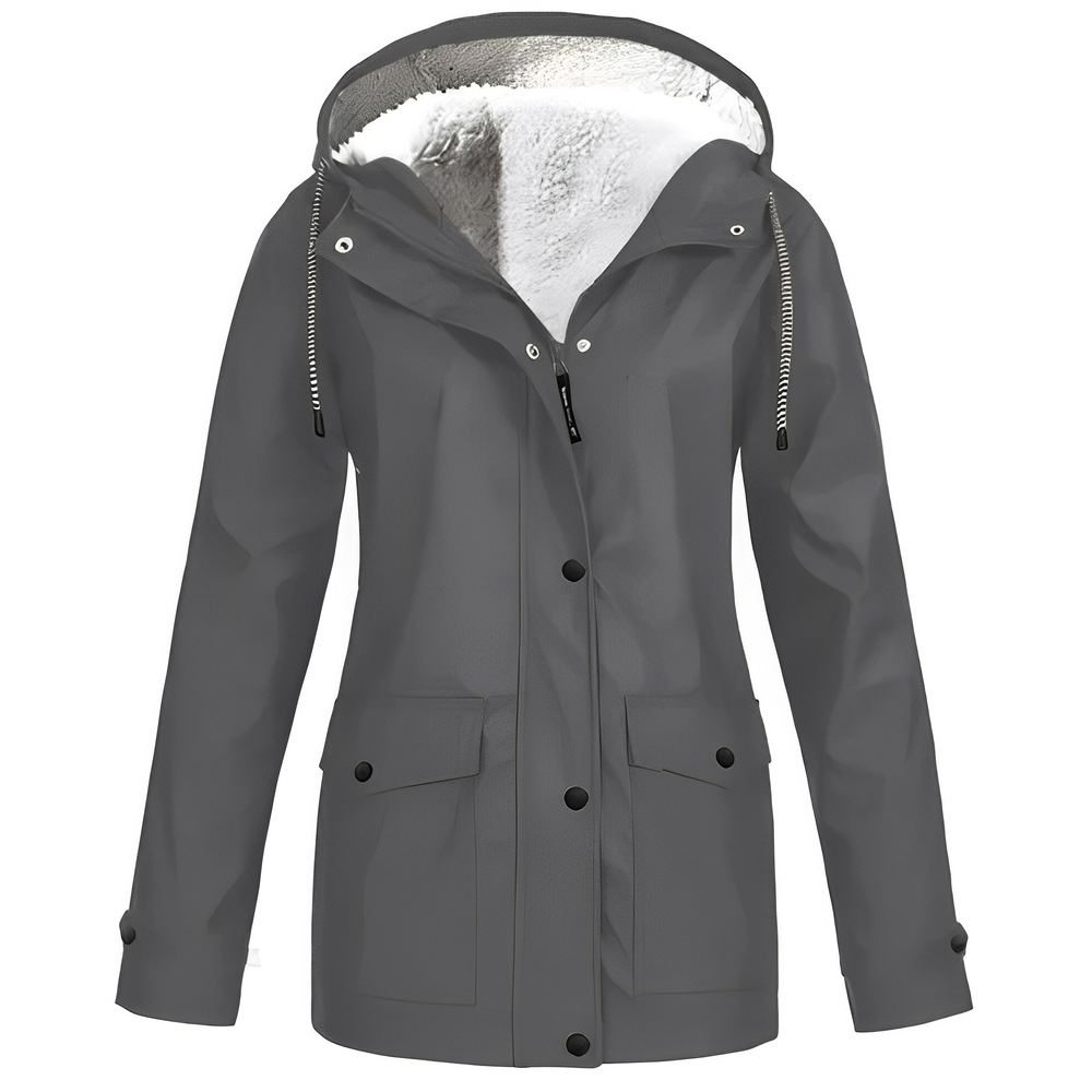 Fleece Lined Women's Rain Jacket - WarmWarder