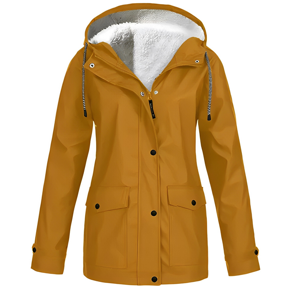 Fleece Lined Women's Rain Jacket - WarmWarder
