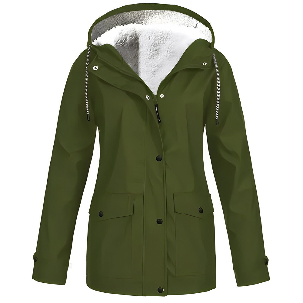 Fleece Lined Women's Rain Jacket - WarmWarder