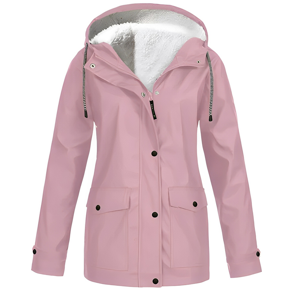 Fleece Lined Women's Rain Jacket - WarmWarder