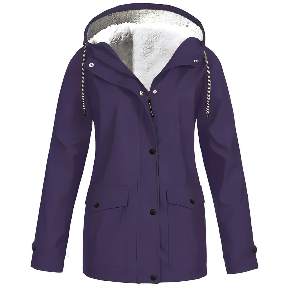 Fleece Lined Women's Rain Jacket - WarmWarder