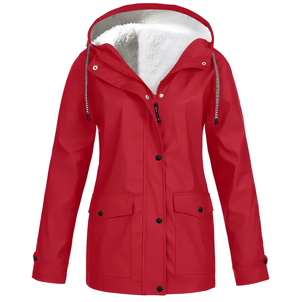 Fleece Lined Women's Rain Jacket - WarmWarder