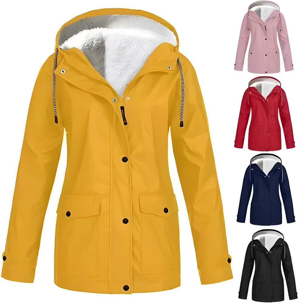 Fleece Lined Women's Rain Jacket - WarmWarder