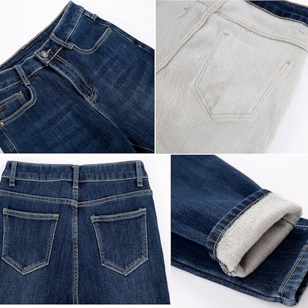Women's Fleece-Lined Thermal Jeans - Hannah | Cozy & Warm Winter Denim