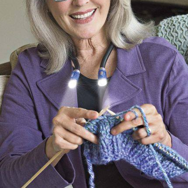Adjustable LED Neck Lamp for Hands-Free Knitting, Crocheting & Reading – Flexible Craft Lighting Solution