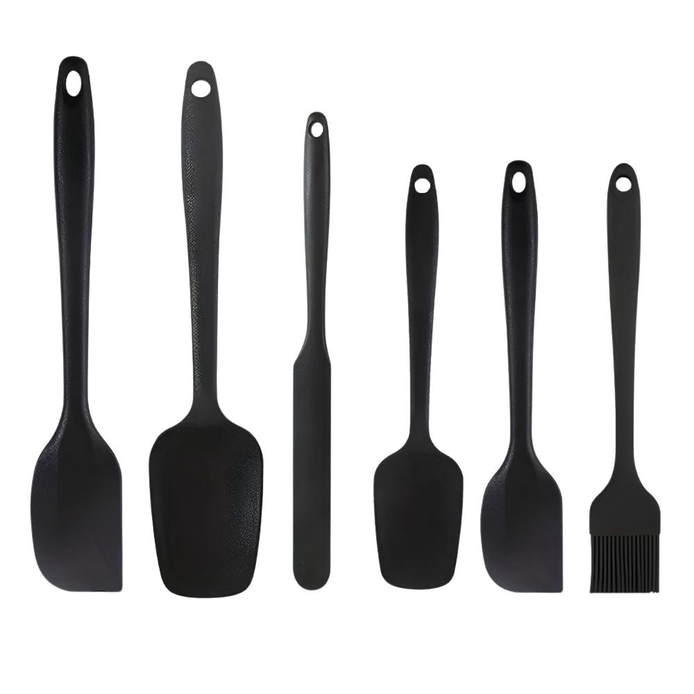 Premium Flexible Silicone Spatula Set - 6 Piece Kitchen Utensil Set for Baking & Cooking