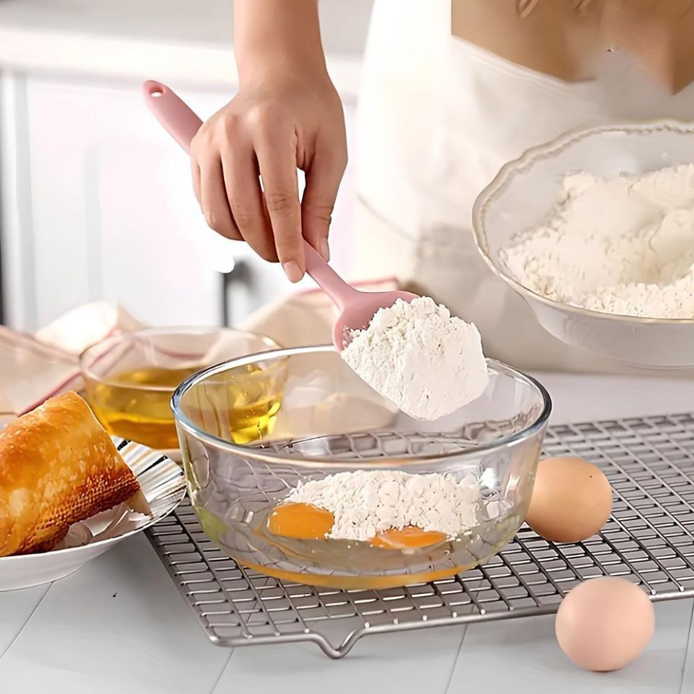 Premium Flexible Silicone Spatula Set - 6 Piece Kitchen Utensil Set for Baking & Cooking