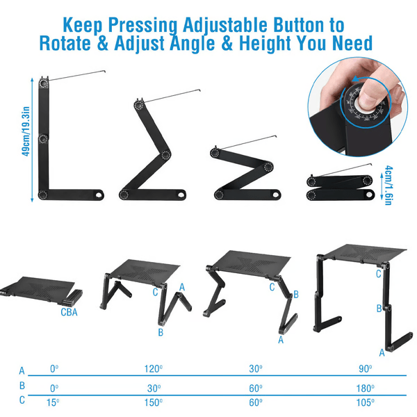 Adjustable 360° Laptop Stand - Ergonomic Design for Comfortable Work & Enhanced Productivity