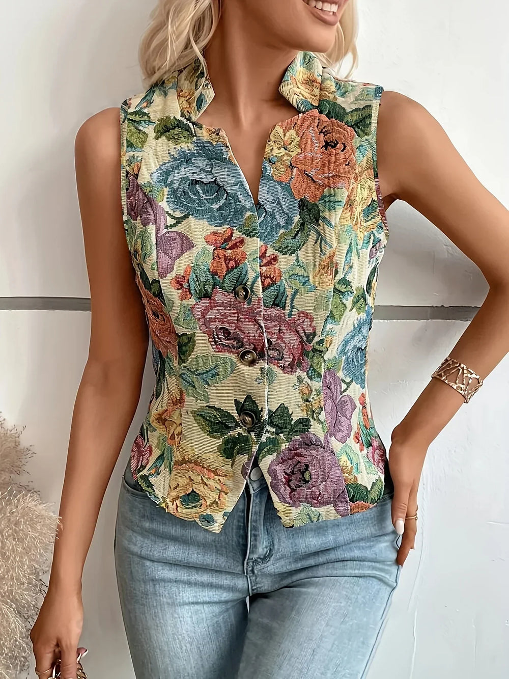 Flower Cardigan with Buttons | Comfortable Knitting