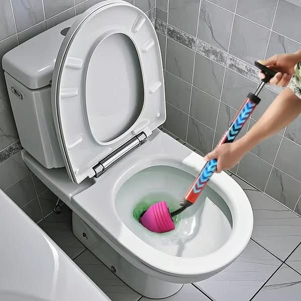 FLOWMAX High-Pressure Toilet Plunger - Rapid Clog Removal Tool for Effective Bathroom Drain Cleaning