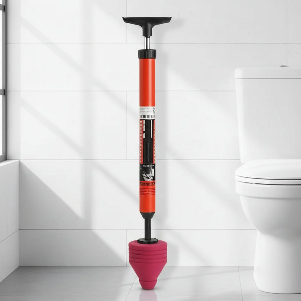 FLOWMAX High-Pressure Toilet Plunger - Rapid Clog Removal Tool for Effective Bathroom Drain Cleaning