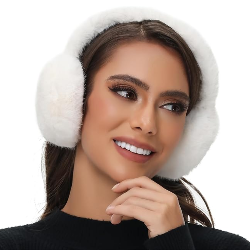 Fluffy Foldable Faux Fur Winter Ear Warmers - Cozy FauxSnugs for Ultimate Warmth & Style