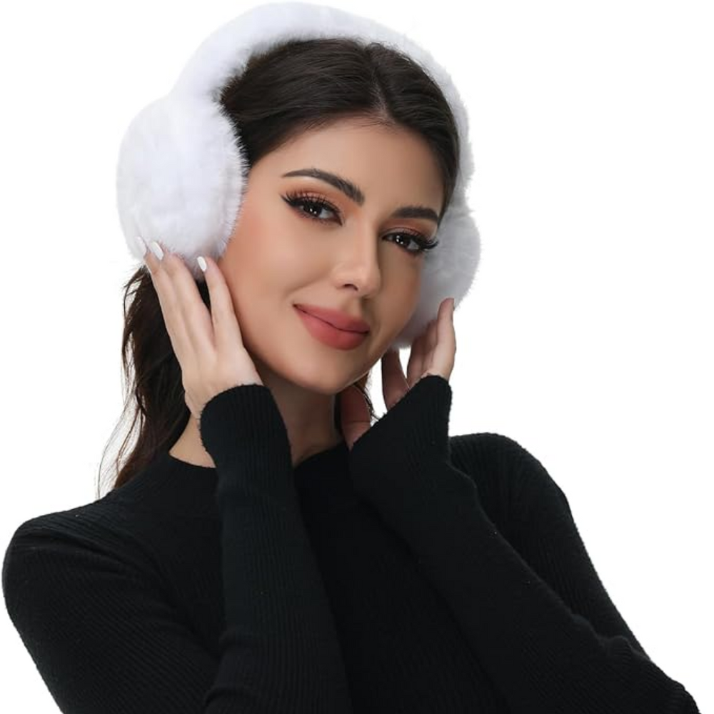 Fluffy Foldable Faux Fur Winter Ear Warmers - Cozy FauxSnugs for Ultimate Warmth & Style