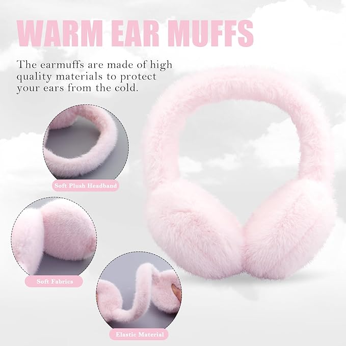 Fluffy Foldable Faux Fur Winter Ear Warmers - Cozy FauxSnugs for Ultimate Warmth & Style