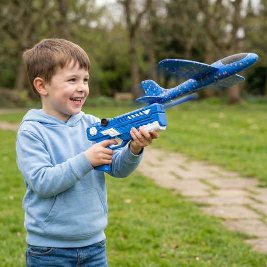 Foam Airplane Launcher – Push-Button Launch, Interactive Play & Outdoor Coordination