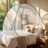Pop-Up Mosquito Net Tent – Ø100cm Foldable, Zippered Entry & Breathable Polyester