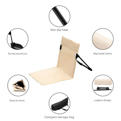 Ultralight Folding Camping Chair – 500g, Aluminum Frame & 600D Oxford Fabric