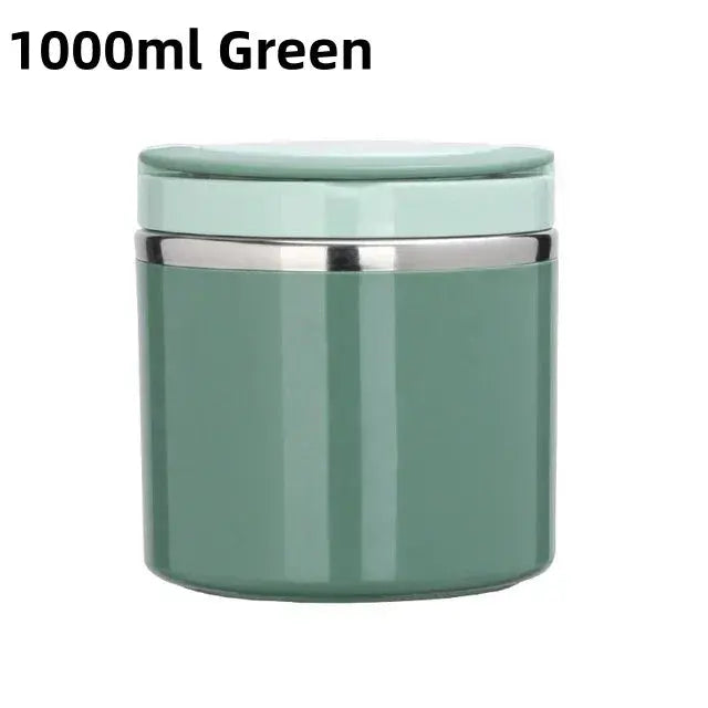 1L Green Food Thermos - Keeps Food Hot for 12 Hours - Insulated Lunch Container