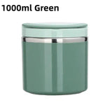 1L Green Food Thermos - Keeps Food Hot for 12 Hours - Insulated Lunch Container