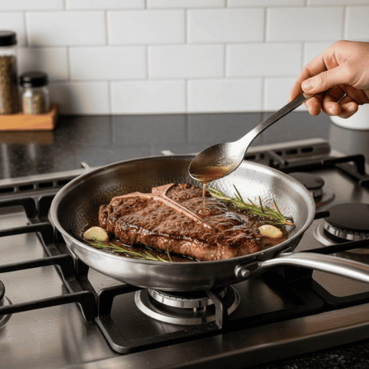 Frying Pan – Stainless Steel, Titanium Coating & Non-Stick