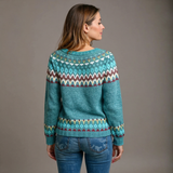 Sofia Vintage Icelandic Handcrafted Sweater - Unique Artisan Knitwear for Cozy Style