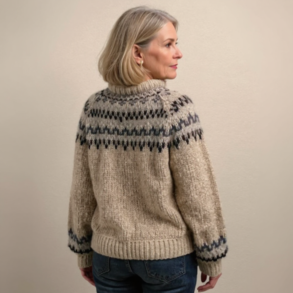 Ashley Vintage Icelandic Handcrafted Sweater - Unique Artisan Knitwear