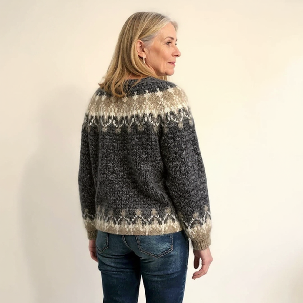 Samantha Vintage Icelandic Sweater - Cozy Knit Pullover for Women