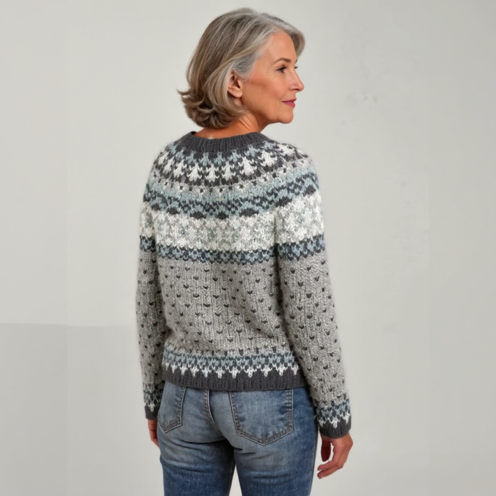 Amelia Vintage Handcrafted Icelandic Sweater - Unique Artisan Knitwear for Cozy Style