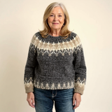 Samantha Vintage Icelandic Sweater - Cozy Knit Pullover for Women