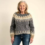 Samantha Vintage Icelandic Sweater - Cozy Knit Pullover for Women