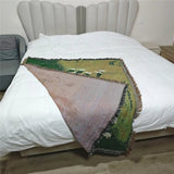 Cozy Woven Sheep Meadow Throw Blanket - Soft, Stylish, and Perfect for Home Decor
