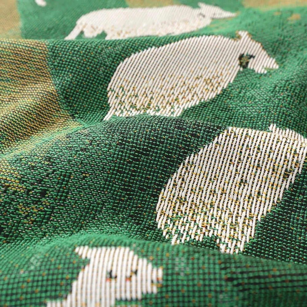 Cozy Woven Sheep Meadow Throw Blanket - Soft, Stylish, and Perfect for Home Decor
