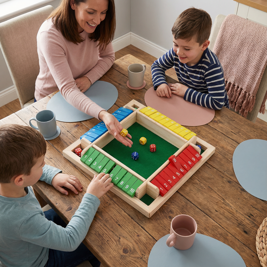 Wooden Dice Board Game – Family, Math Learning & Tabletop Play
