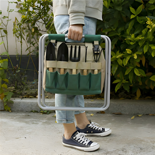 Garden Seat Stool – Folding, Portable & Tool Storage Set
