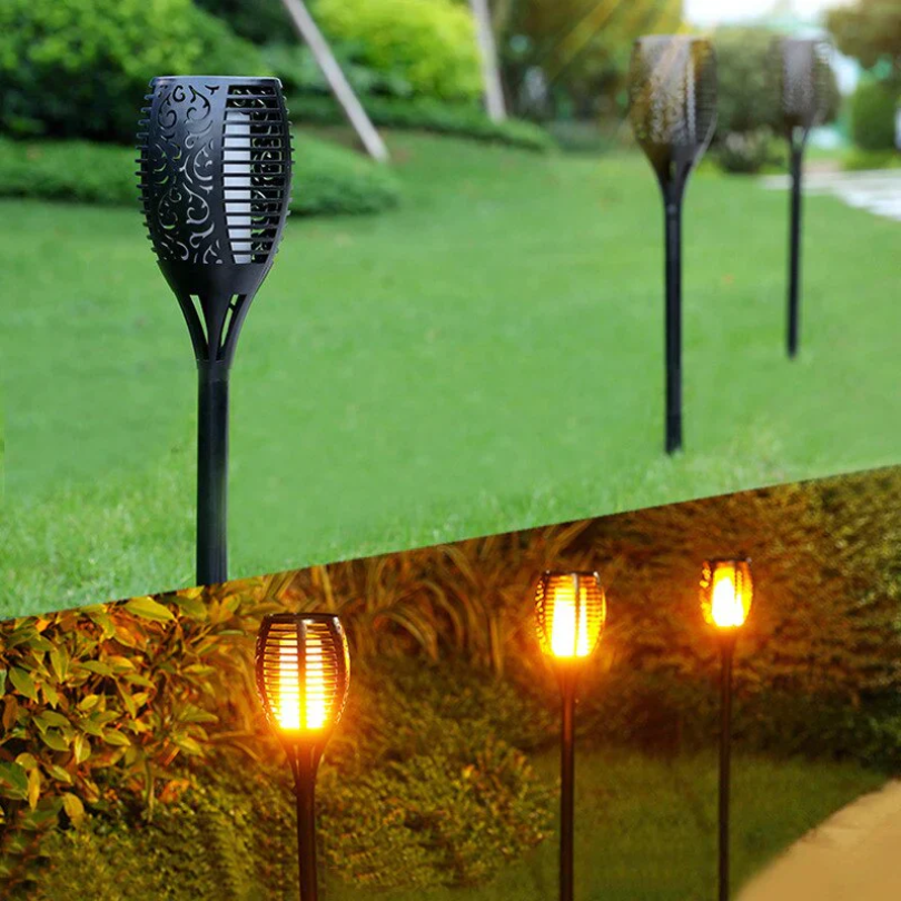 SolarFlame LED Garden Torches - Solar-Powered Outdoor Lighting for Patios & Landscapes