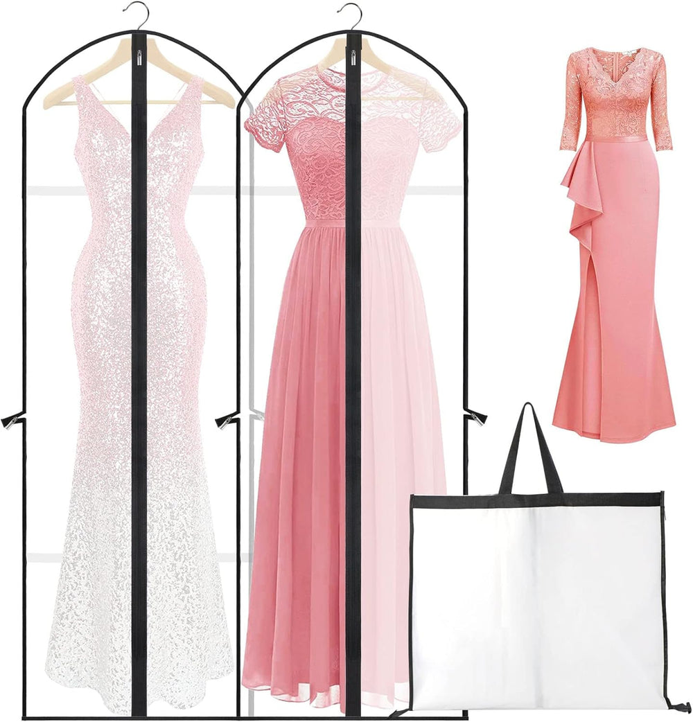 Extra-Long 71" Dress & Gown Garment Bag - Protective Cover with Handles for Long Dresses & Formal Wear