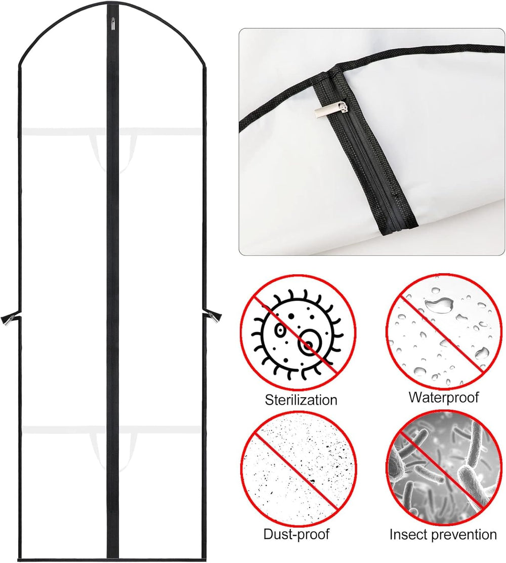 Extra-Long 71" Dress & Gown Garment Bag - Protective Cover with Handles for Long Dresses & Formal Wear