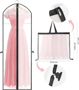 Extra-Long 71" Dress & Gown Garment Bag - Protective Cover with Handles for Long Dresses & Formal Wear