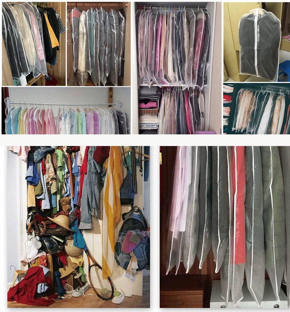 Clear Garment Storage Bags - Set of 5 | Buy 1 Get 1 FREE | Durable & Reusable Clothing Organizers